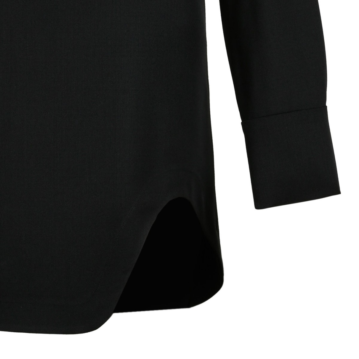 Black Zip-Front Mini Shirt Dress