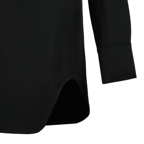 Black Zip-Front Mini Shirt Dress