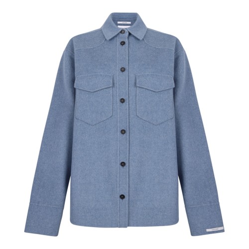 Blue Oversized Double Knit Shirt