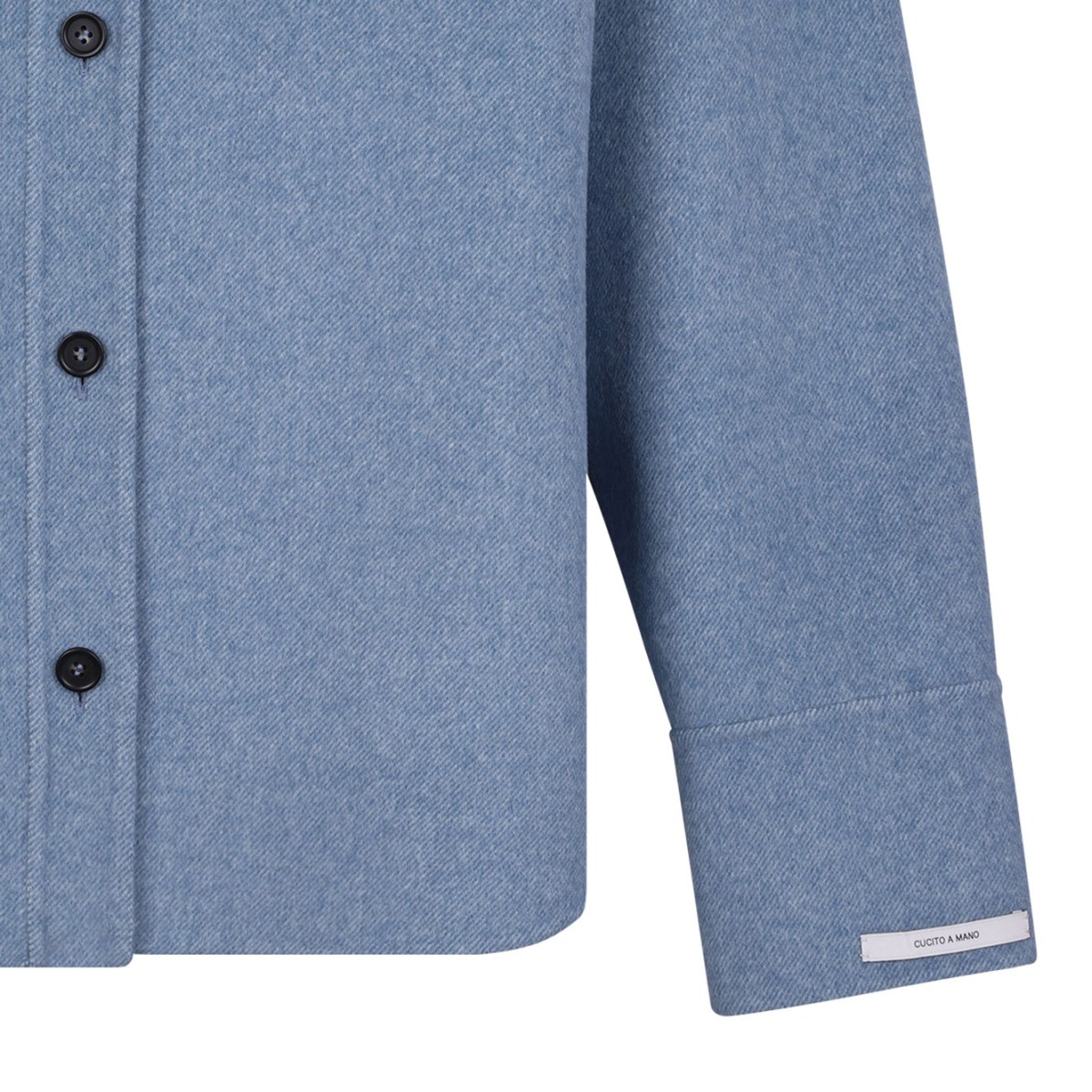 Blue Oversized Double Knit Shirt