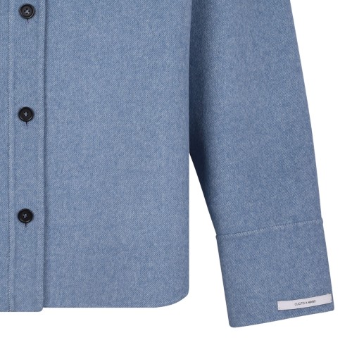 Blue Oversized Double Knit Shirt