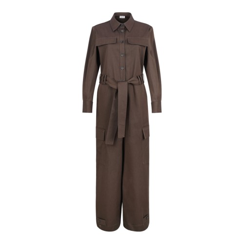Brown Cargo Jumpsuit