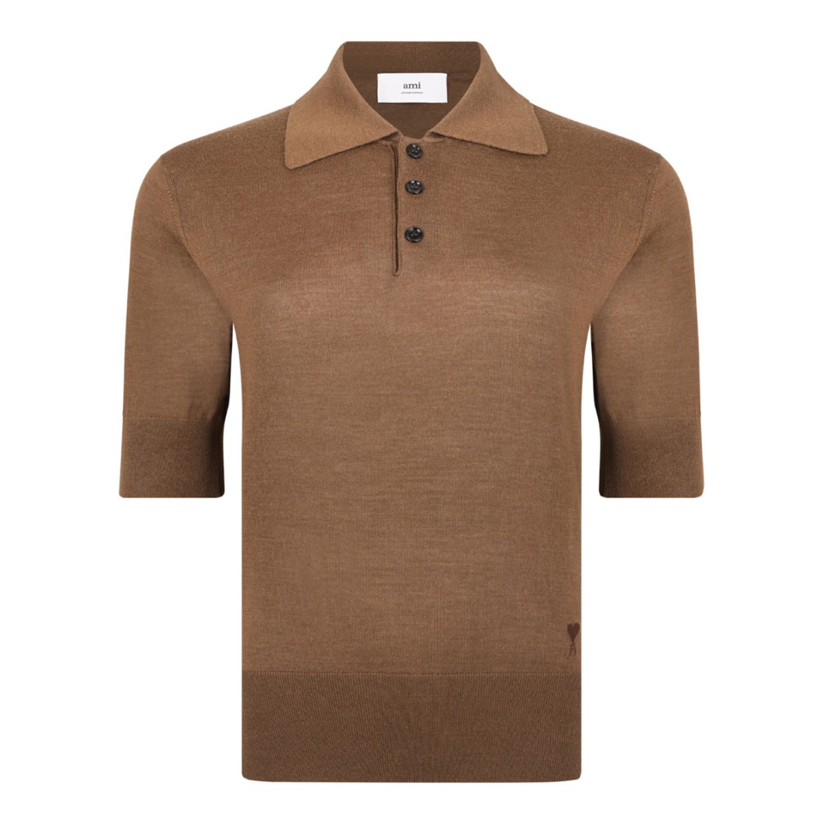 Brown Cotton Ami De Coeur Polo