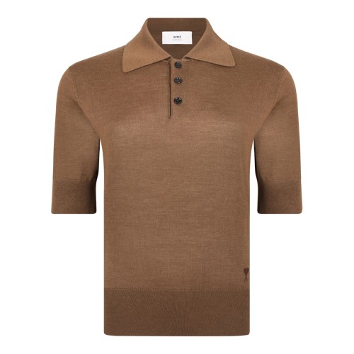 Brown Cotton Ami De Coeur Polo