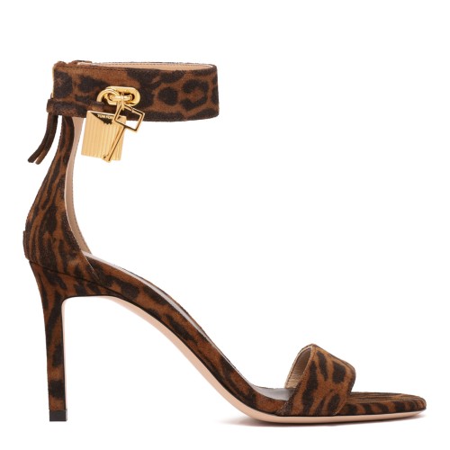 Brown Whisky Leather Padlock Sandal