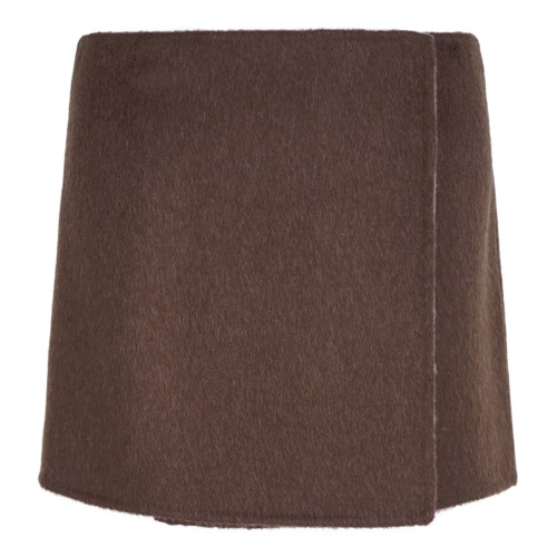 Brown Wrap Mini Skirt