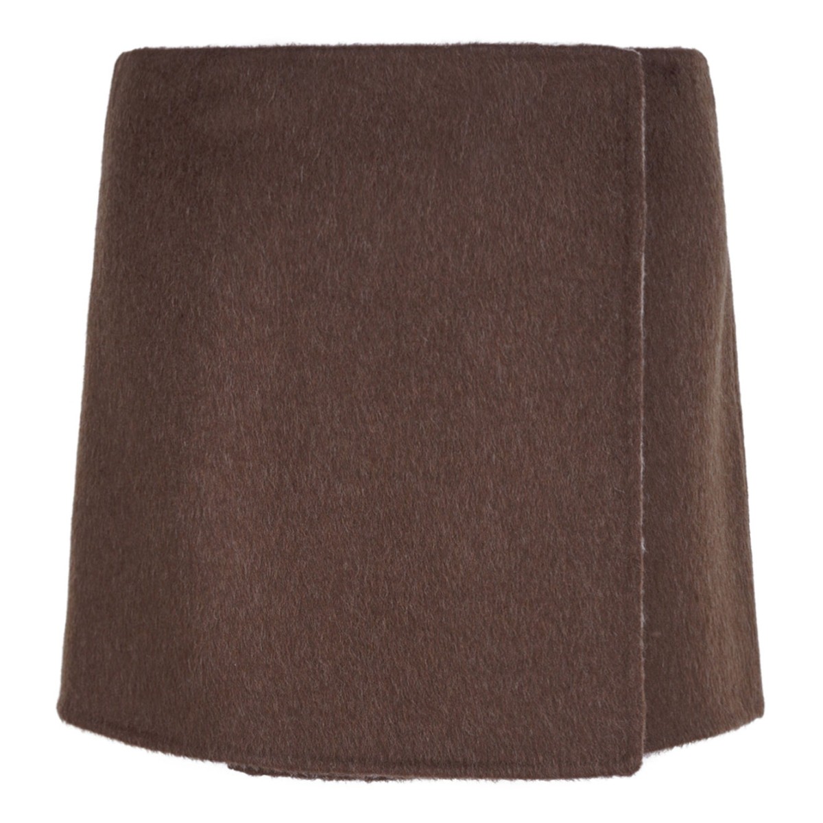 Brown Wrap Mini Skirt