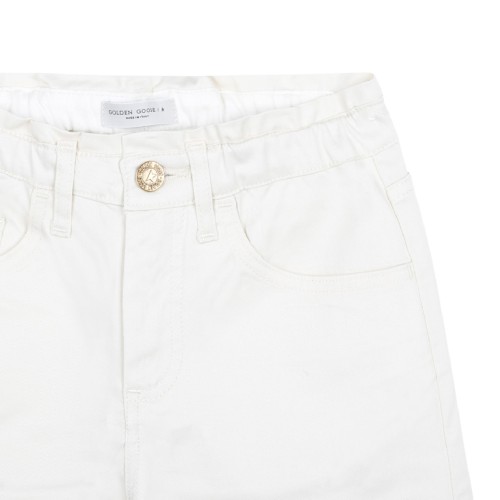 Distressed White Trousers