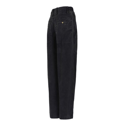 Faded Black Pleated Jeans