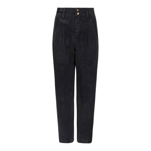 Faded Black Pleated Jeans