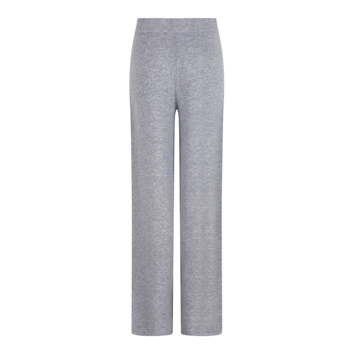 Grey Wide-Leg Knit Trousers