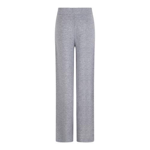 Grey Wide-Leg Knit Trousers