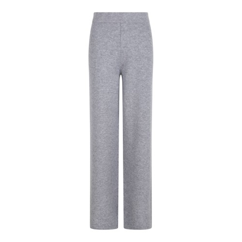 Grey Wide-Leg Knit Trousers