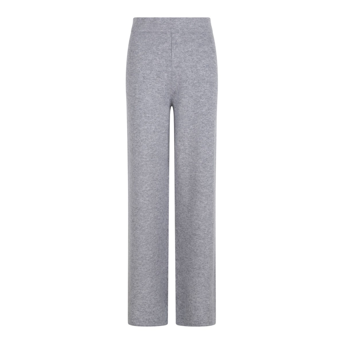 Grey Wide-Leg Knit Trousers