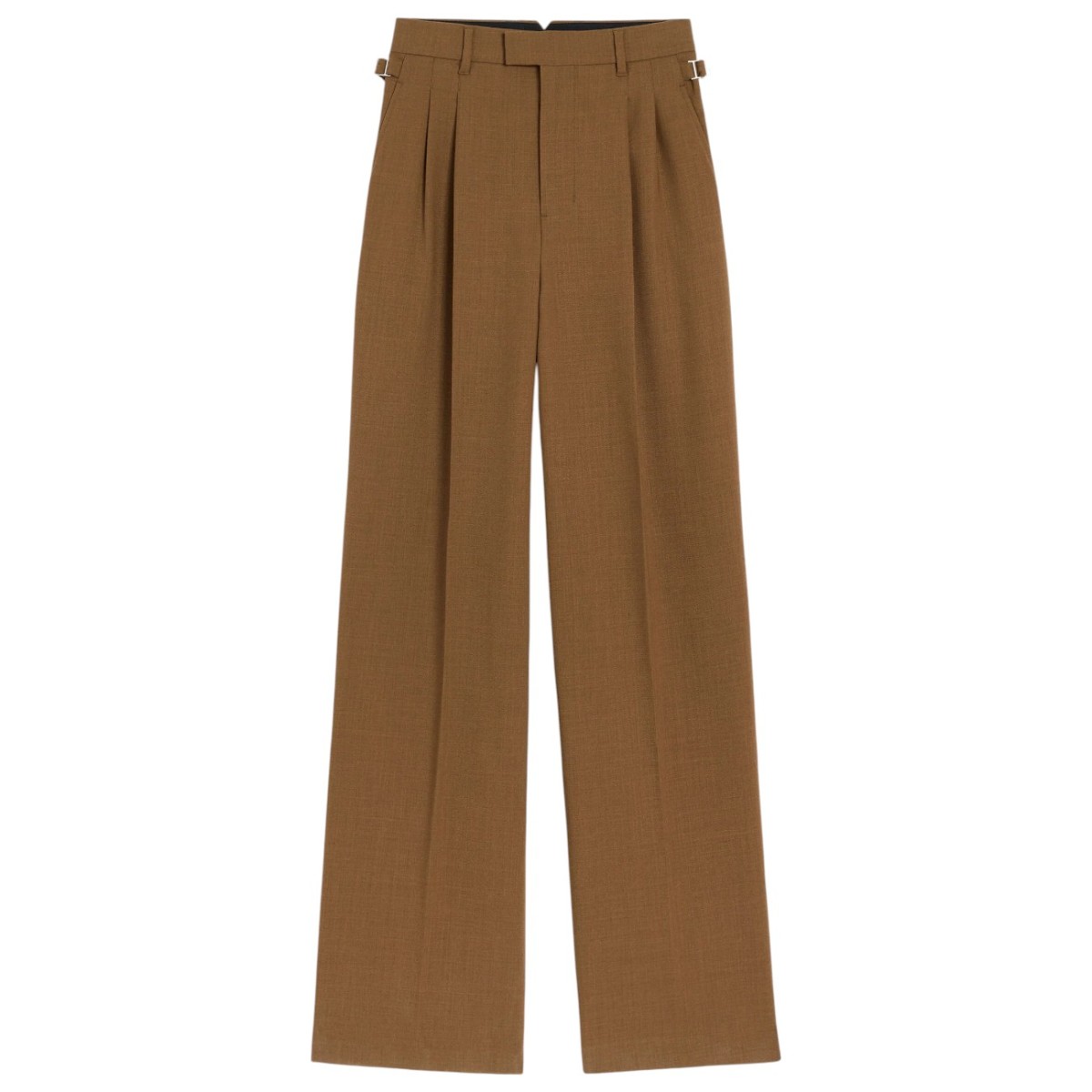 Hazelnut Light Wool Twill Wide Trousers