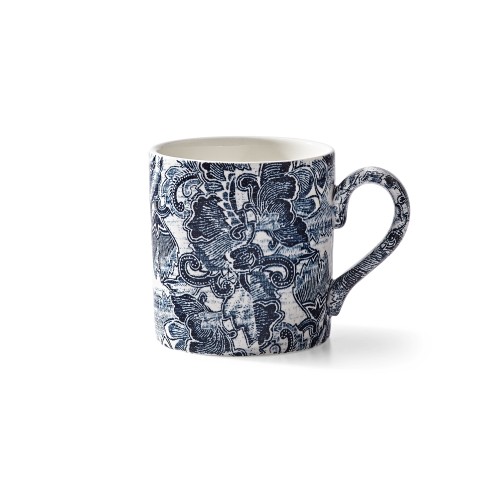 Indigo Faded Peony Teacup and Saucer