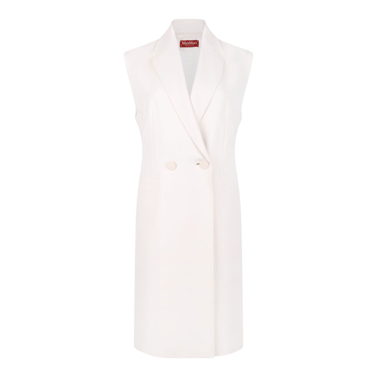 Ivory White Double-Breasted Cady Jacket