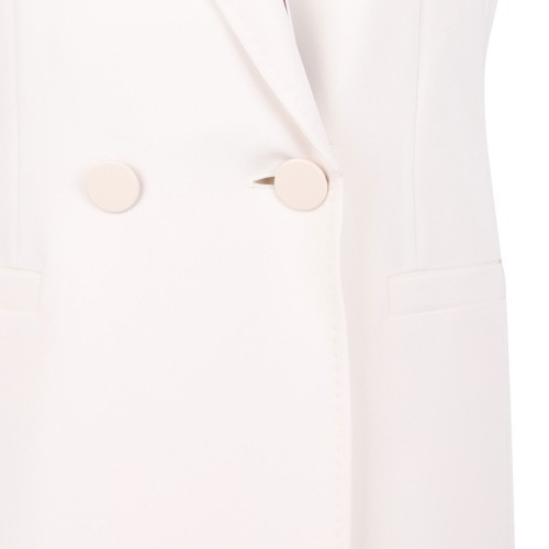Ivory White Double-Breasted Cady Jacket