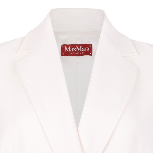 Ivory White Double-Breasted Cady Jacket