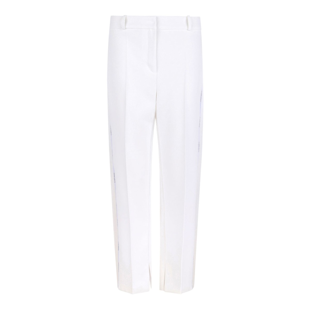 Ivory White Trousers In Crepe Fabric