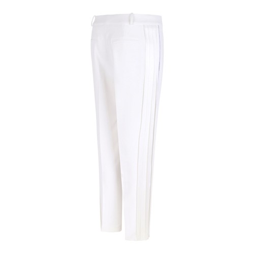Ivory White Trousers In Crepe Fabric