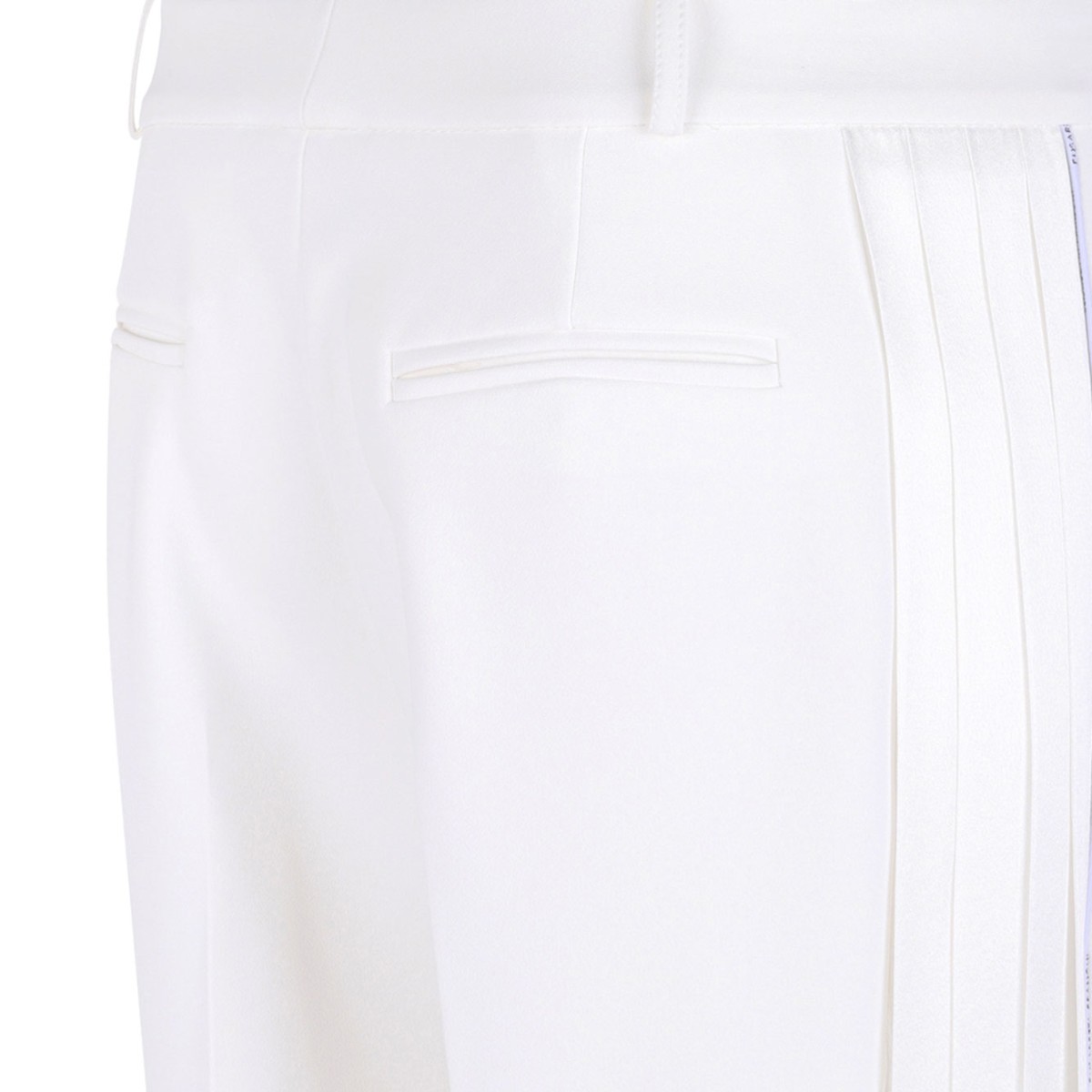 Ivory White Trousers In Crepe Fabric