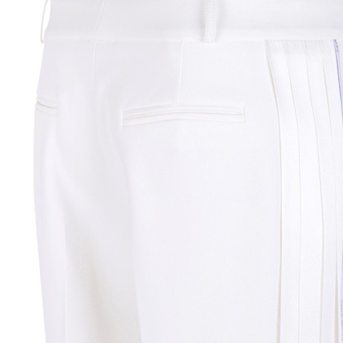 Ivory White Trousers In Crepe Fabric