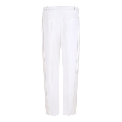 Ivory White Trousers In Crepe Fabric 2