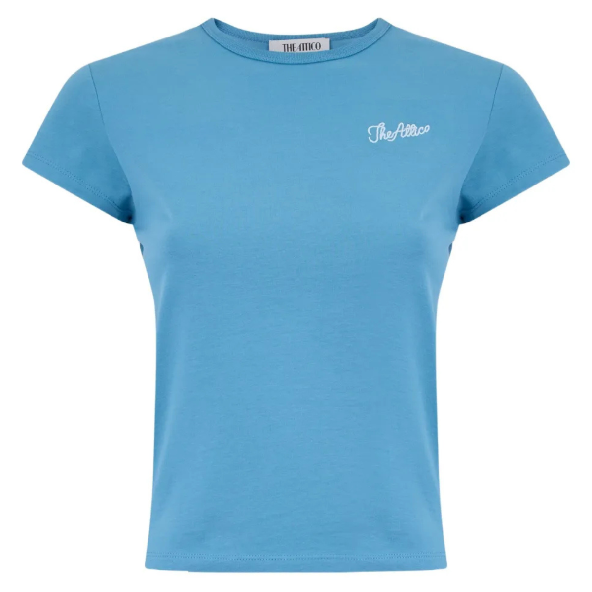 Light Blue Logo Embroidered T-Shirt
