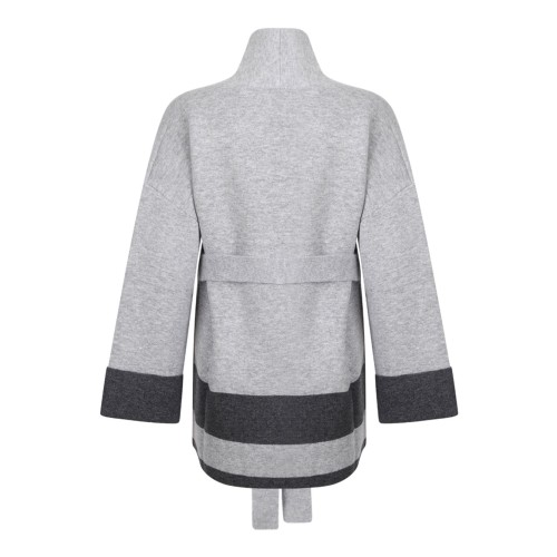 Light Grey and Grey Belted Cardigan 2
