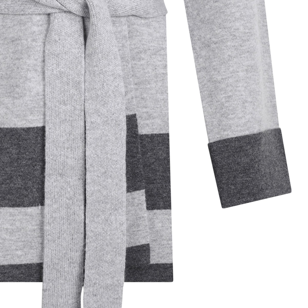 Light Grey and Grey Belted Cardigan