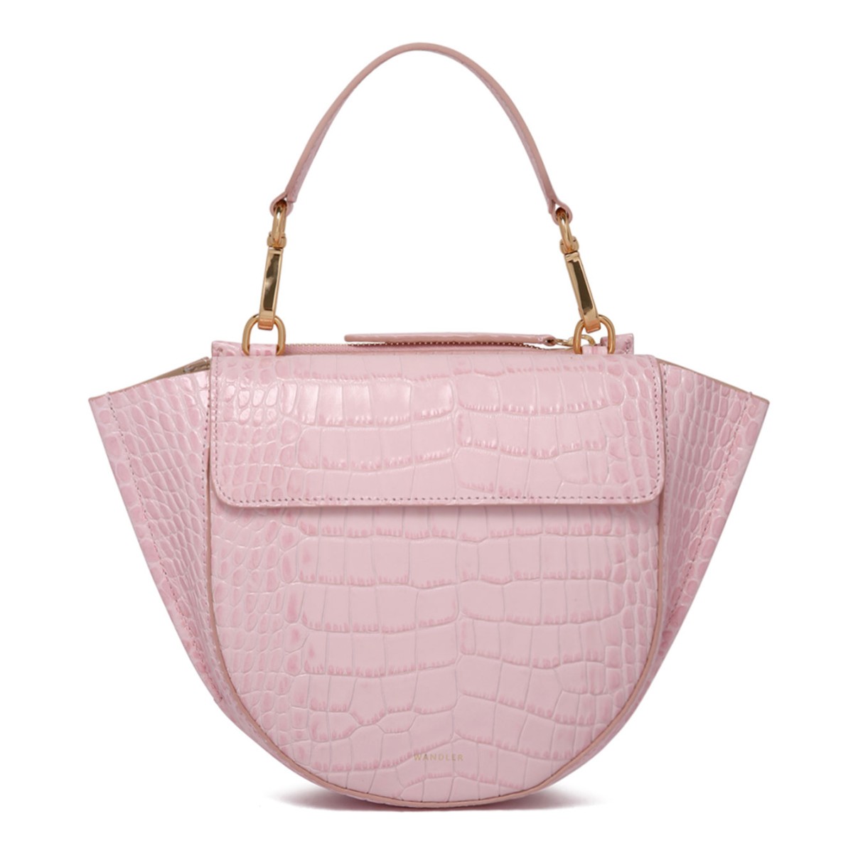 Light Pink Croco Hortensia Bag