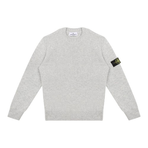 Melange Grey Compass-Patch Jumper