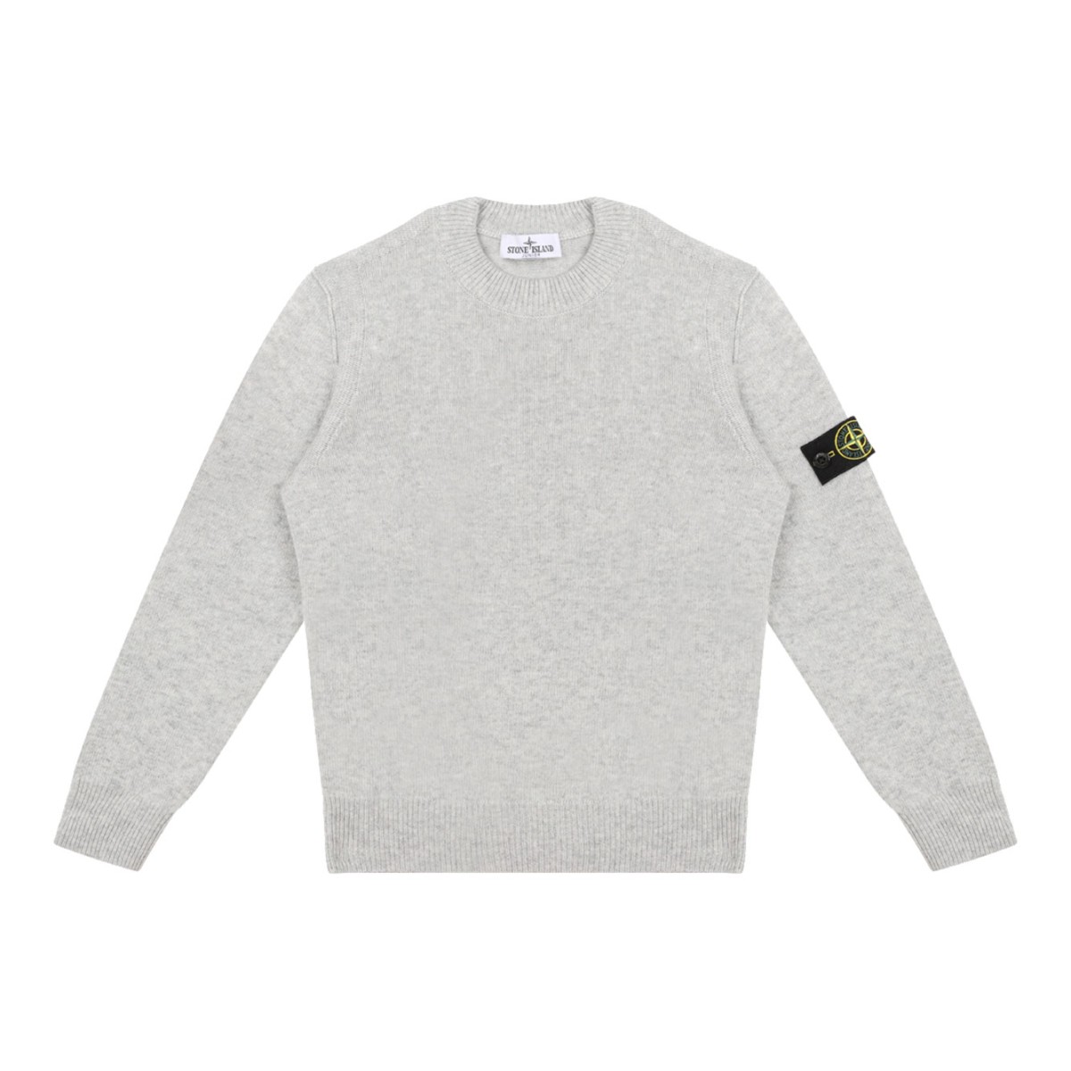 Melange Grey Compass-Patch Jumper