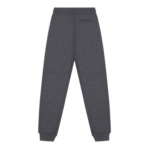 Melange Grey Embroidered Logo Trousers