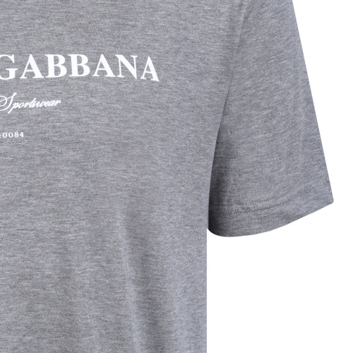 Melange Grey Logo Print T-Shirt