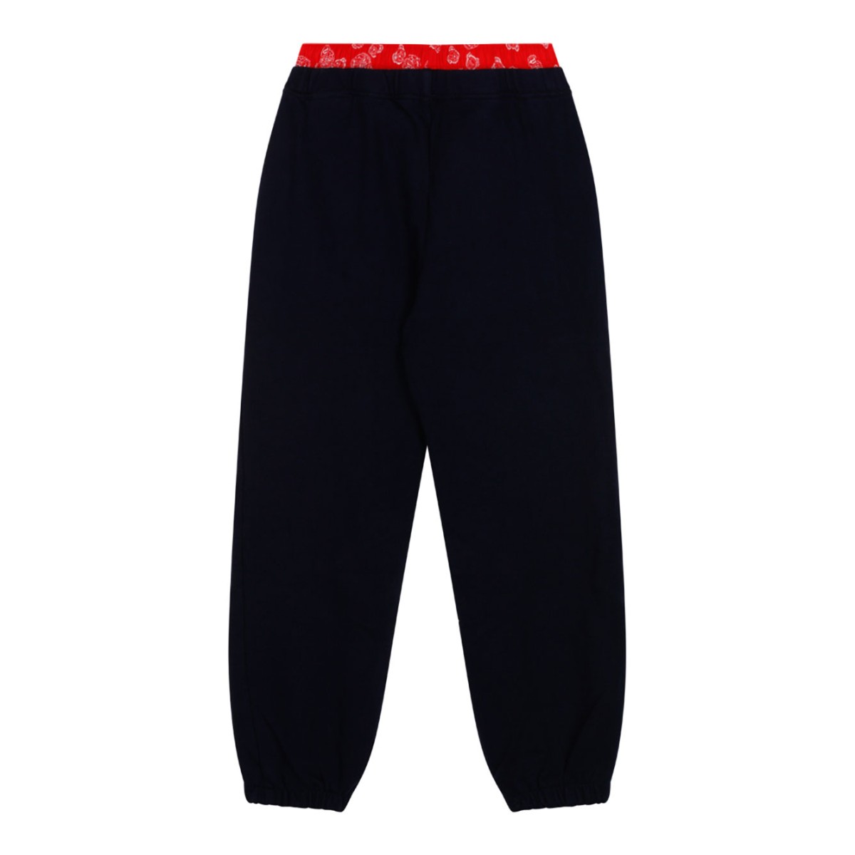 Navy Blue and Red Cotton Track Pants