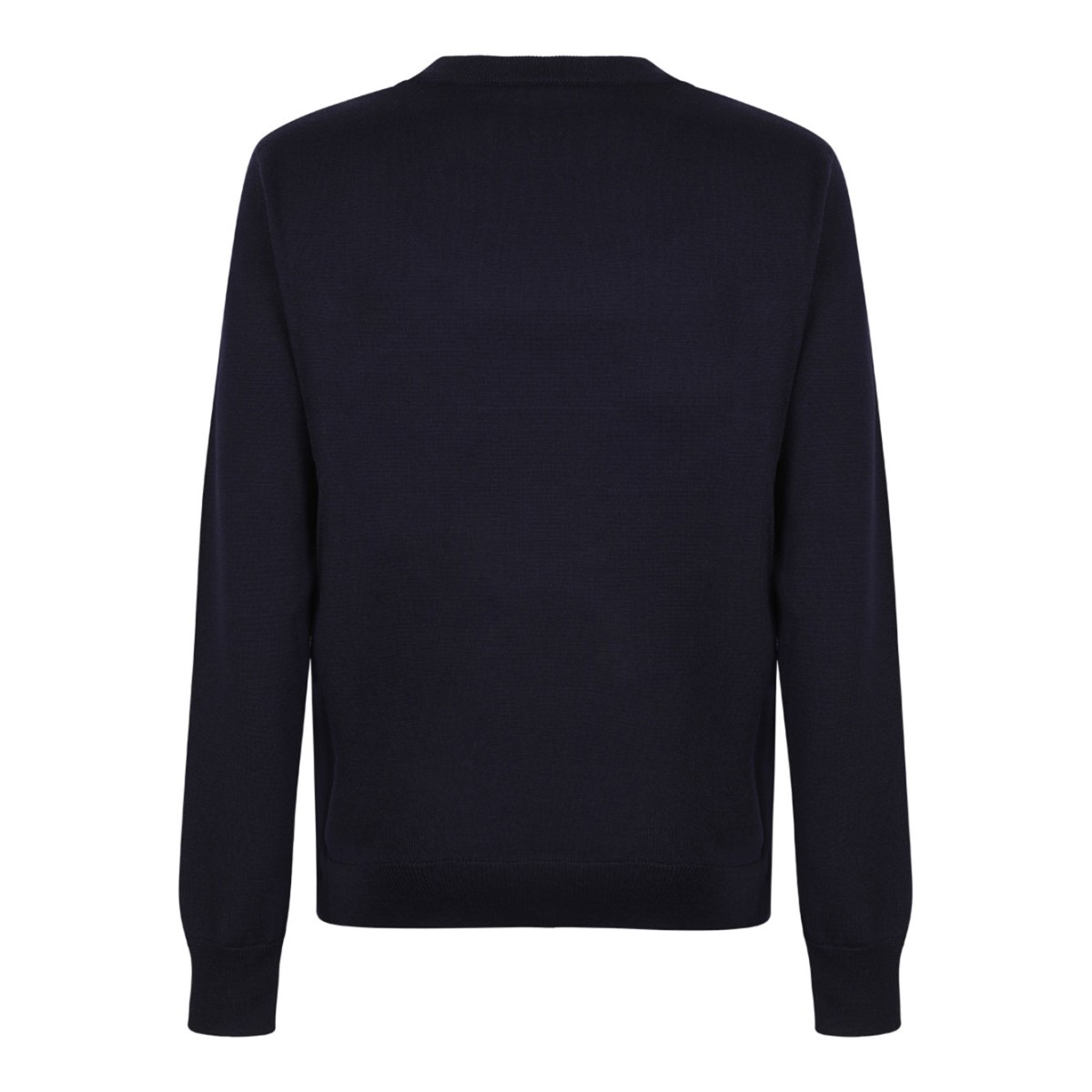 Navy Blue Logo Intarsia Knit Jumper