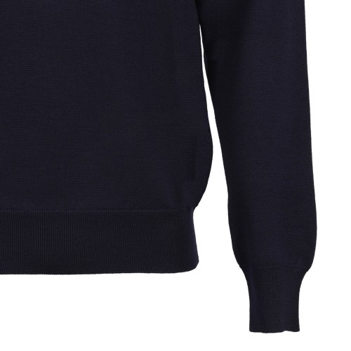 Navy Blue Logo Intarsia Knit Jumper