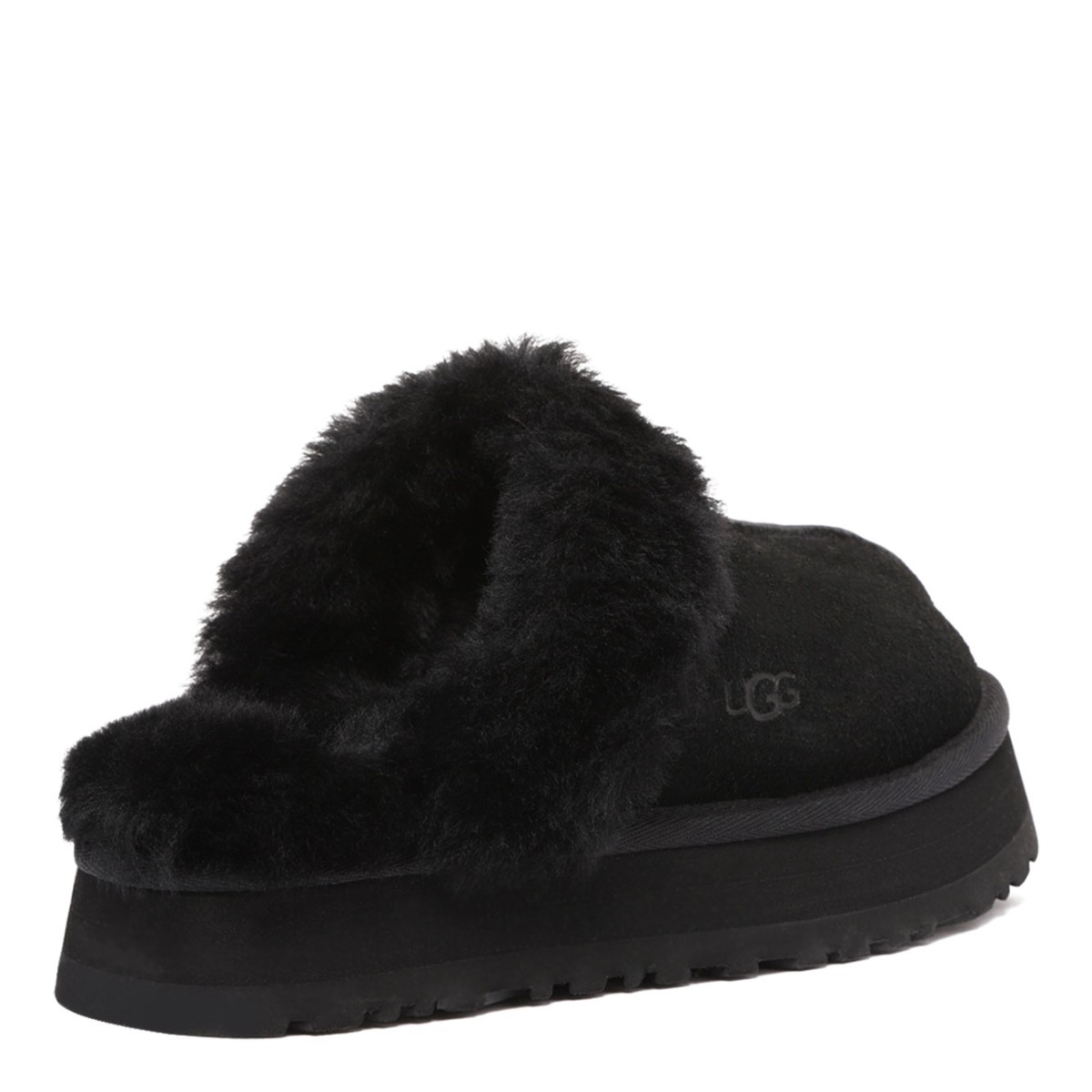 Black Disquette Platform Slippers