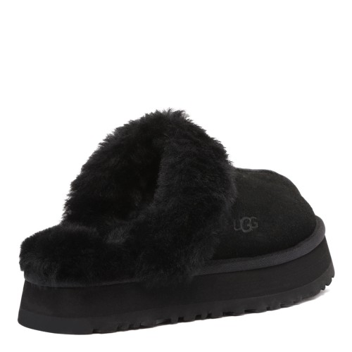 Black Disquette Platform Slippers