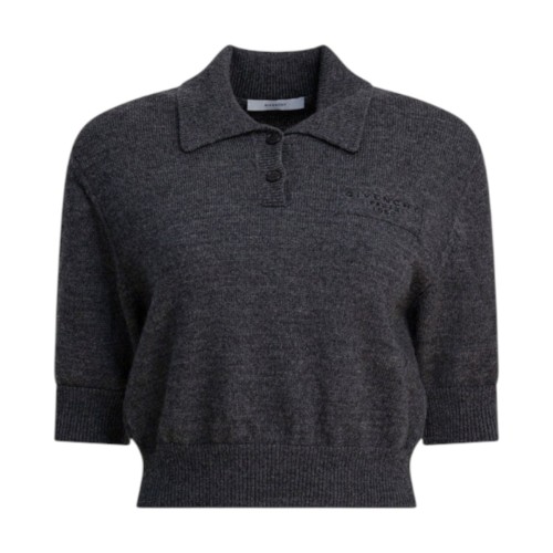 Slate Blend Wool Polo Top