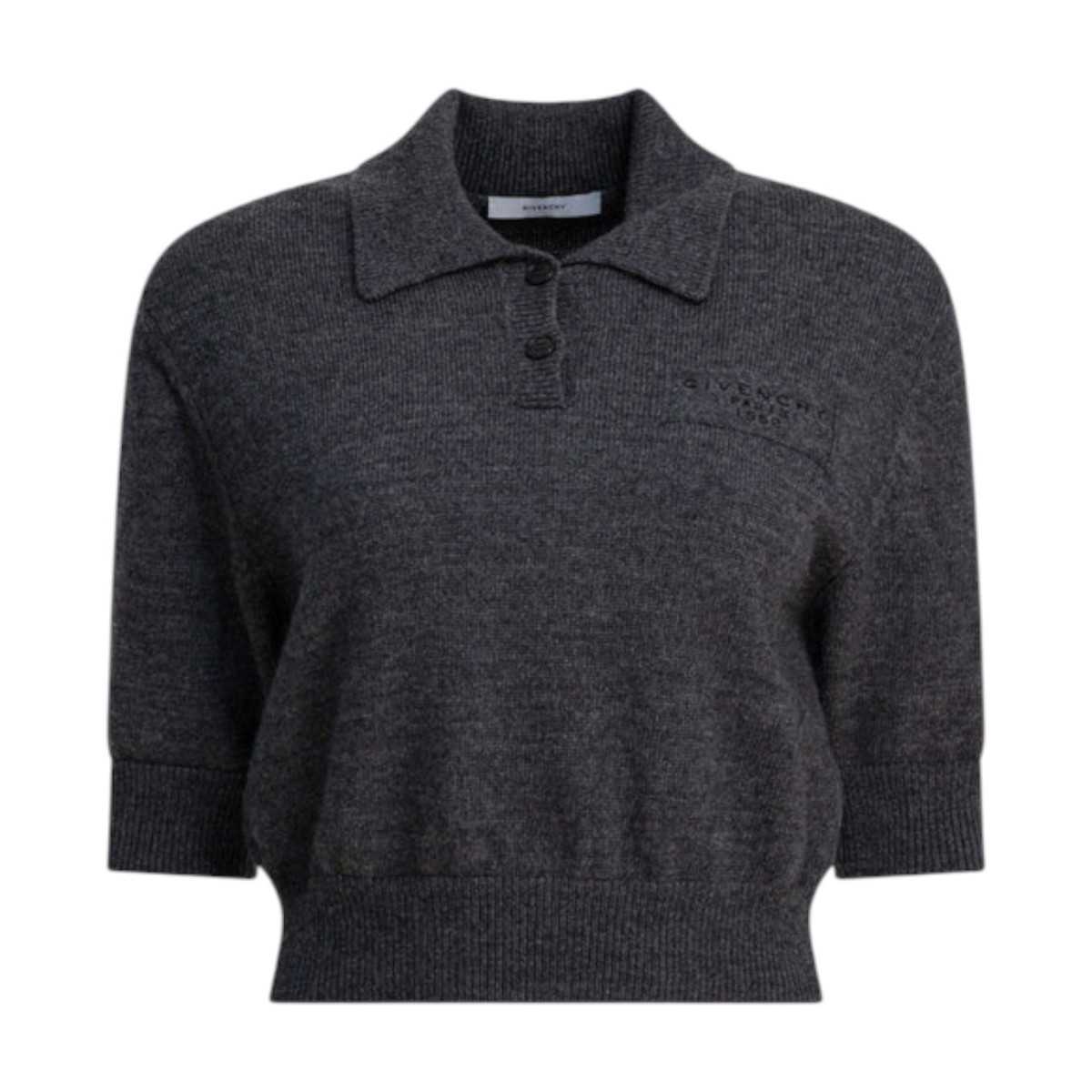 Slate Blend Wool Polo Top