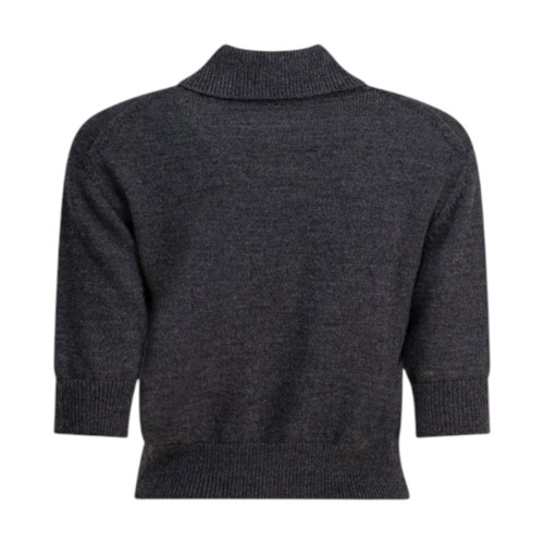 Slate Blend Wool Polo Top