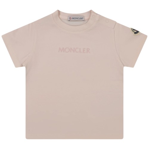 Light Pink Logo Embroidered T-Shirt