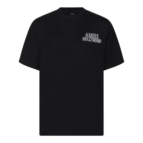 Black Hollywood Print Cotton T-Shirt