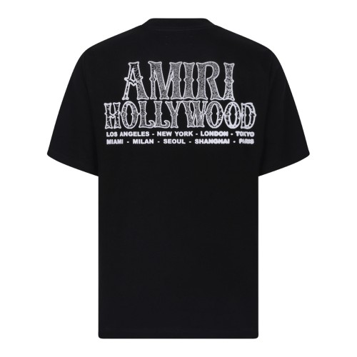 Black Hollywood Print Cotton T-Shirt 2