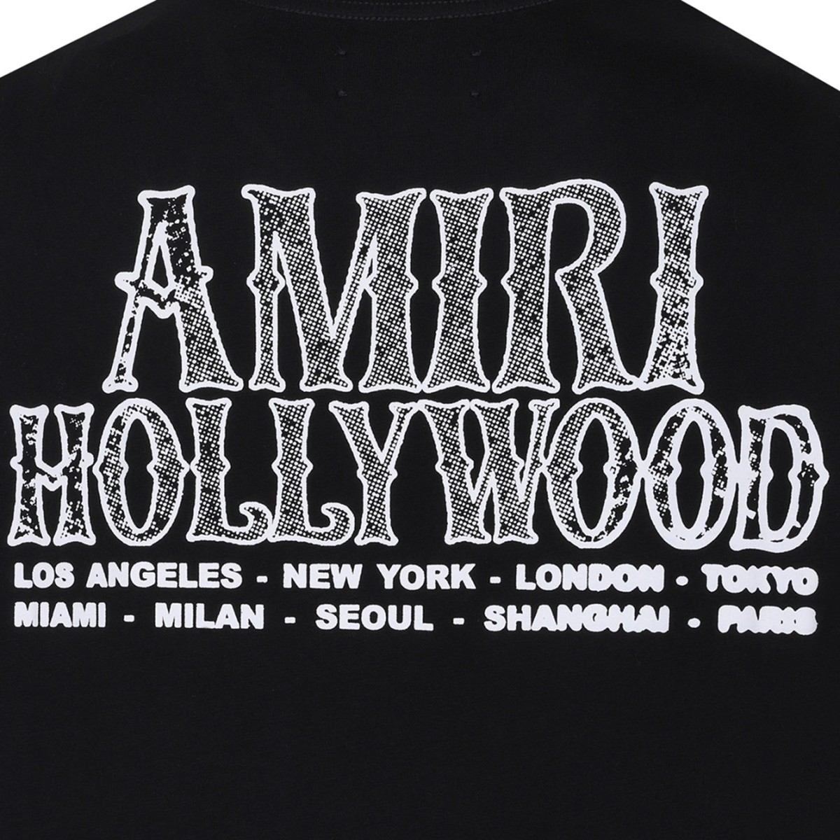 Black Hollywood Print Cotton T-Shirt