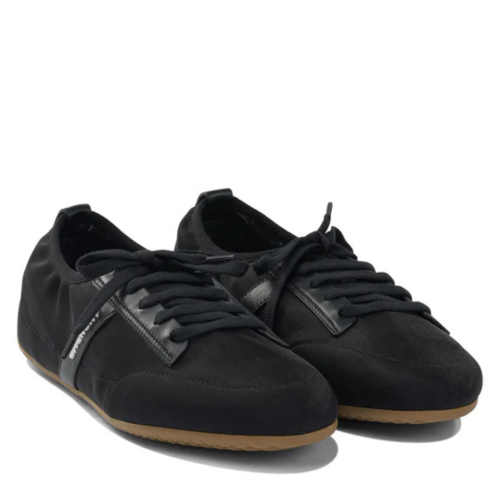 Black Lace Up Panel Sneakers 2