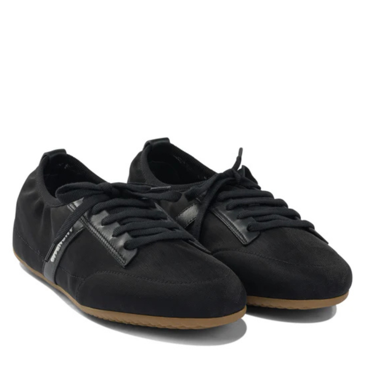 Black Lace Up Panel Sneakers